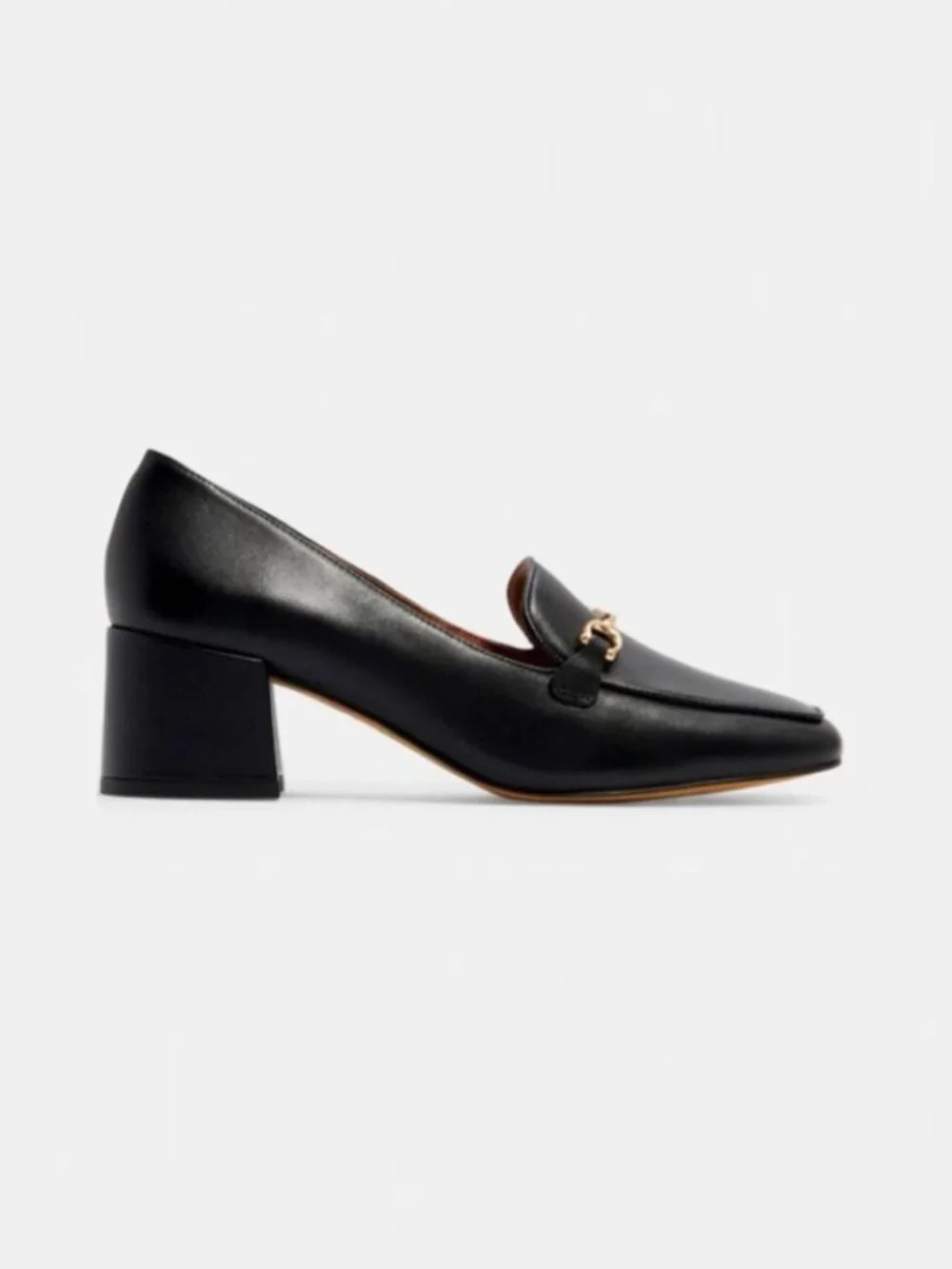 COACH Nea Block Heel Leather Horsebit Loafer